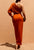 Copper Kiss Draped Midi Deess